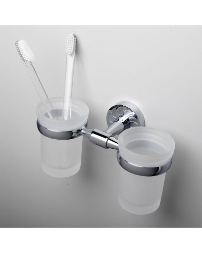 Стакан для зубных щеток WasserKRAFT Isen K-4028D двойной Хром