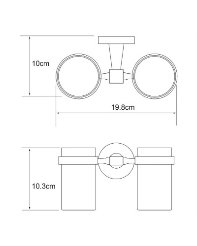 Стакан для зубных щеток WasserKRAFT Isen K-4028D двойной Хром