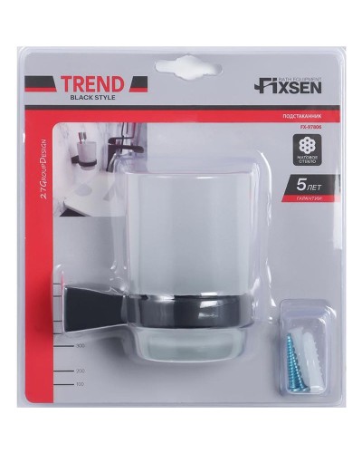 Стакан для зубных щеток Fixsen Trend FX-97806 Черный матовый