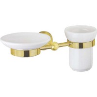 Стакан для зубных щеток с мыльницей Cezares APHRODITE-STTS-03/24 Золото 24 карат