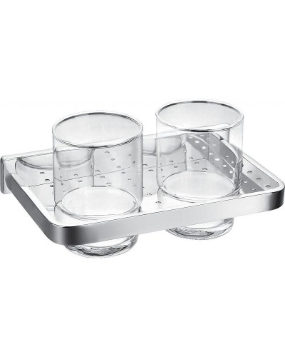 Стакан для зубных щеток Cezares Maxima CZR-F-8920A двойной Хром