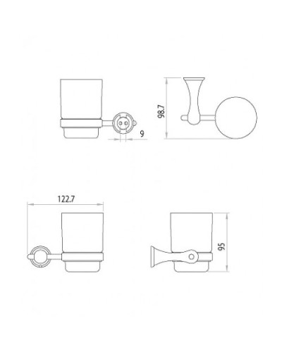 Стакан для зубных щеток Lemark Standard LM2136C Хром