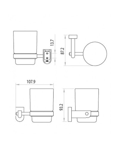 Стакан для зубных щеток Lemark Omega LM3136C Хром