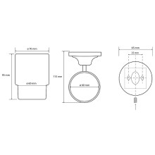 Стакан для зубных щеток Bemeta Retro bronze 144110017 Бронза