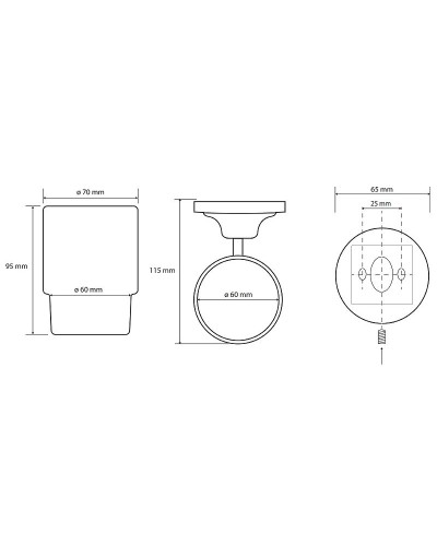 Стакан для зубных щеток Bemeta Retro bronze 144110017 Бронза