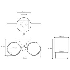 Стакан для зубных щеток Bemeta Retro bronze 144110027 Бронза