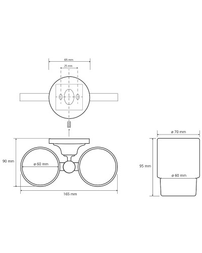 Стакан для зубных щеток Bemeta Retro bronze 144110027 Бронза