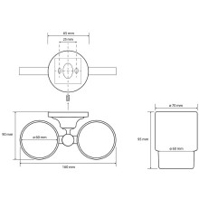 Стакан для зубных щеток Bemeta Retro chrom 144310022 Хром