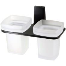 Стакан для зубных щеток WasserKRAFT Abens K-3228D двойной Черный матовый