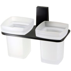 Стакан для зубных щеток WasserKRAFT Abens K-3228D двойной Черный матовый