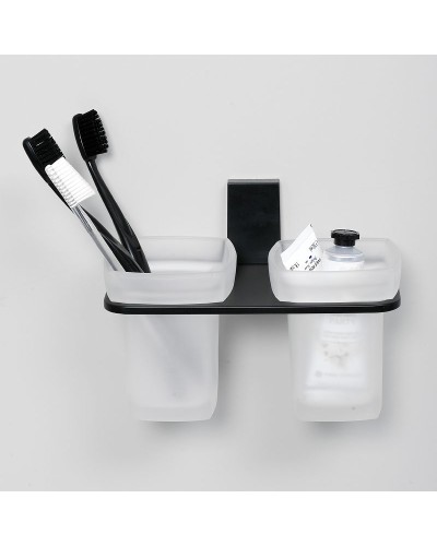 Стакан для зубных щеток WasserKRAFT Abens K-3228D двойной Черный матовый