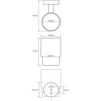 Стакан для зубных щеток Bemeta Hematit 159110012 Антрацит глянец