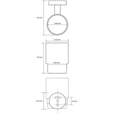 Стакан для зубных щеток Bemeta Hematit 159110012 Антрацит глянец