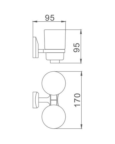 Стакан для зубных щеток Haiba HB1608 двойной Хром