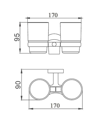 Стакан для зубных щеток Haiba HB8708 двойной Черный