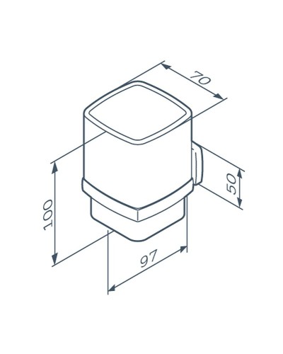 Стакан для зубных щеток AM.PM Gem A9034322 Черный Белый