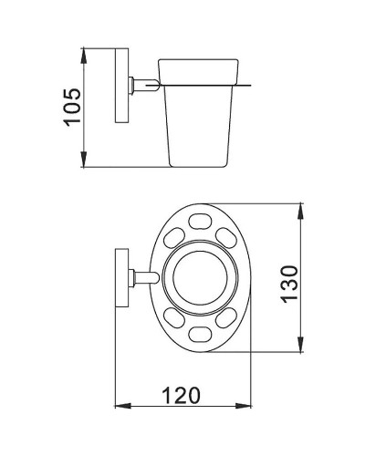 Стакан для зубных щеток Haiba HB1906 Хром