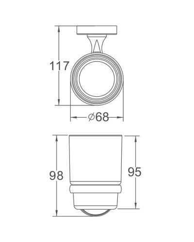 Стакан для зубных щеток Haiba HB1906-1 Хром