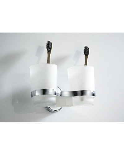 Стакан для зубных щеток Haiba HB1908 двойной Хром