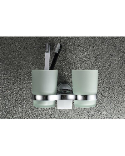 Стакан для зубных щеток Haiba HB1908 двойной Хром