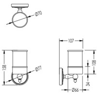 Стакан хром/белый Devon&Devon Dorothy DOR403CR