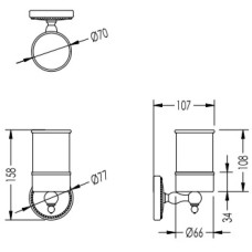 Стакан бронза/белый Devon&Devon Dorothy DOR403BR