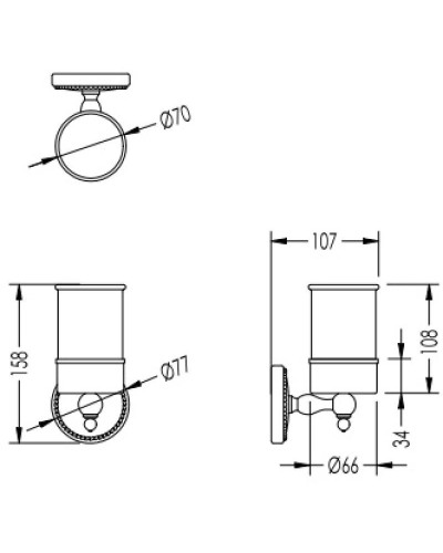Стакан бронза/белый Devon&Devon Dorothy DOR403BR