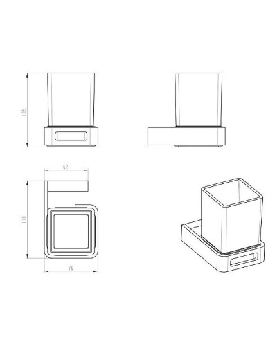 Стакан для зубных щеток Boheme Q 10944-NB Никель