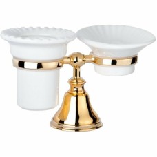Стакан для зубных щеток с мыльницей TW Harmony TWHA141oro Золото