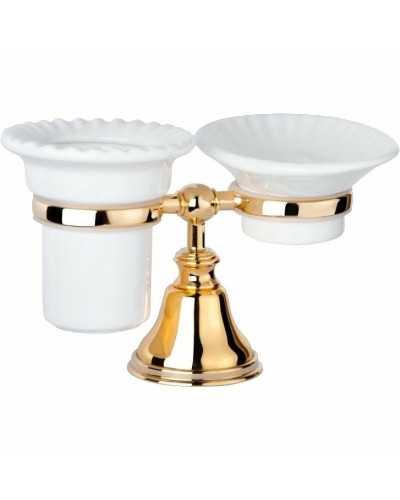 Стакан для зубных щеток с мыльницей TW Harmony TWHA141oro Золото