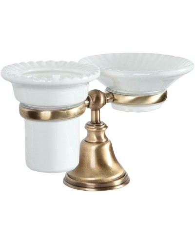 Стакан для зубных щеток с мыльницей TW Harmony TWHA141br Бронза