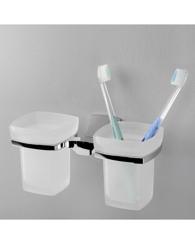 Стакан для зубных щеток WasserKRAFT Wern K-2528D двойной Хром