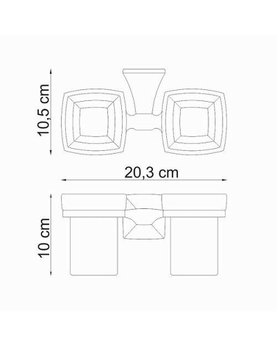 Стакан для зубных щеток WasserKRAFT Wern K-2528D двойной Хром