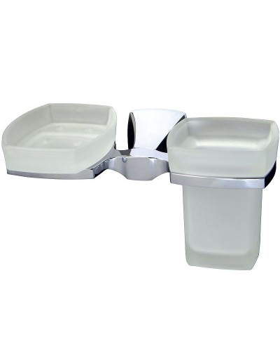 Стакан для зубных щеток с мыльницей WasserKRAFT Wern K-2526 с мыльницей Хром