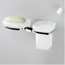 Стакан для зубных щеток с мыльницей WasserKRAFT Wern K-2526 с мыльницей Хром