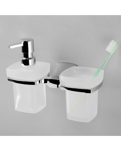 Дозатор для жидкого мыла WasserKRAFT Wern K-2589 со стаканом для зубных щеток Хром