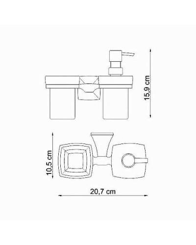 Дозатор для жидкого мыла WasserKRAFT Wern K-2589 со стаканом для зубных щеток Хром