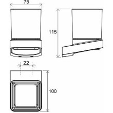 Стакан для зубных щеток Ravak 10° X07P557 Черный матовый