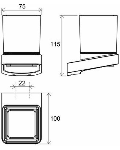 Стакан для зубных щеток Ravak 10° X07P557 Черный матовый