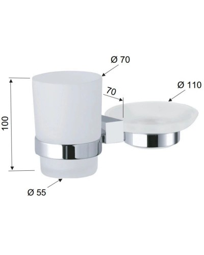 Стакан с мыльницей Remer SQ SQ17CR