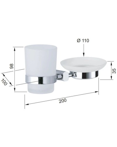 Стакан с мыльницей Remer Forma FR17CR
