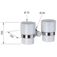 Стакан двойной Remer Minimal Inox MI16INOXCR
