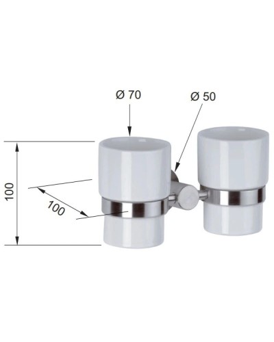 Стакан двойной Remer Minimal Inox MI16INOXCR