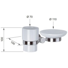 Стакан с мыльницей Remer Minimal Inox MI17INOXCR