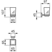 Стакан для зубных щеток Ideal Standard IOM Square E2204AA Хром