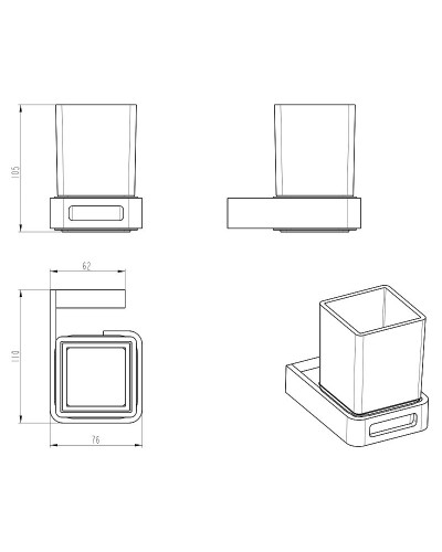Стакан для зубных щеток Boheme Q 10944-MW Белый матовый