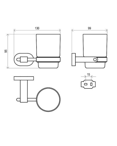 Стакан для зубных щеток Ravak Chrome CR 210.00 X07P188 Хром