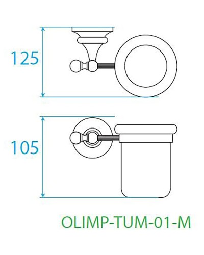 Стакан для зубных щеток Cezares Olimp OLIMP-TUM-01-M Хром