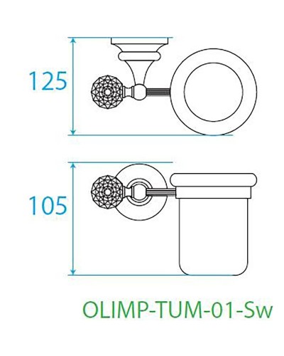 Стакан для зубных щеток Cezares Olimp OLIMP-TUM-01-Sw Хром