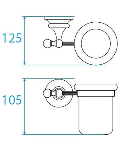 Стакан для зубных щеток Cezares Olimp OLIMP-TUM-03/24-M Золото 24 карат